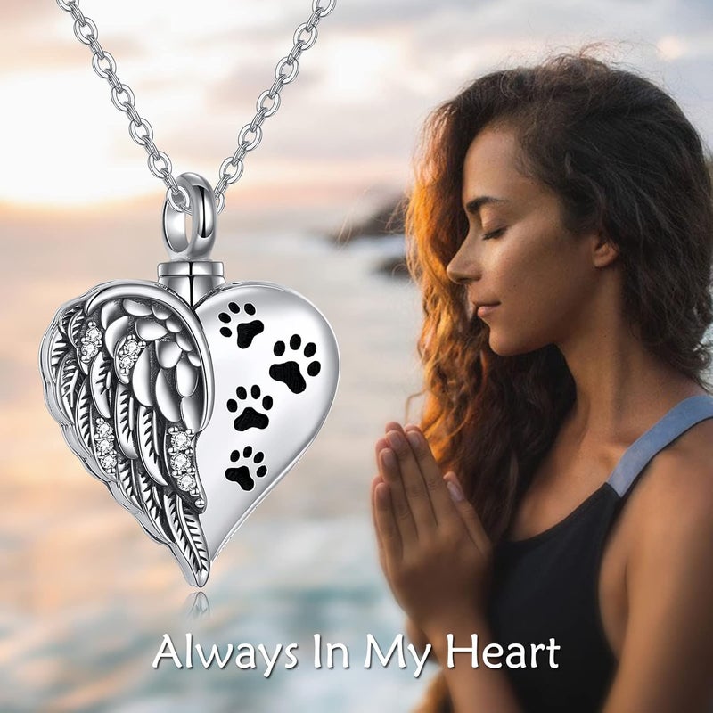 YFN Urn Necklaces for Ashes Sterling Silver Heart Urn Necklaces for Ashes Cremation Memory Jewelry for Women Men - Image 5